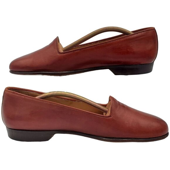 Vintage Bragano Cole Haan Italy Men 8M Brown Calfskin Classic Loafers Dress Shoe - Picture 6 of 13